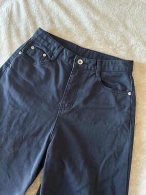Lewkin Navy Blue Cotton Baggy Pants